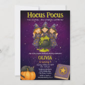 Invitation Hocus Pocus Halloween fête d'anniversaire (Devant)