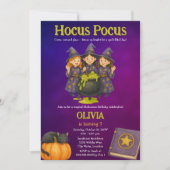 Invitation Hocus Pocus Halloween fête d'anniversaire (Devant)