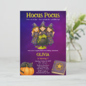 Invitation Hocus Pocus Halloween fête d'anniversaire (Debout devant)