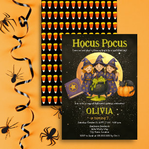 Invitation Hocus Pocus Halloween fête d'anniversaire