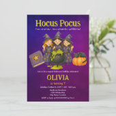 Invitation Hocus Pocus Halloween fête d'anniversaire (Debout devant)