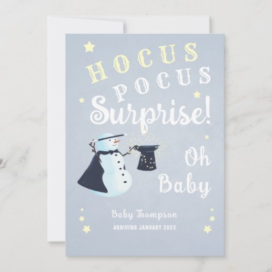 Invitation Hocus Pocus Surprise Grossesse des neiges hivernal (Devant)