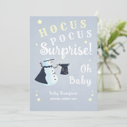 Invitation Hocus Pocus Surprise Grossesse des neiges hivernal (Debout devant)