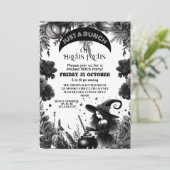 Invitation Hocus Pocus Wicked Witch Party gothique Script noi (Debout devant)