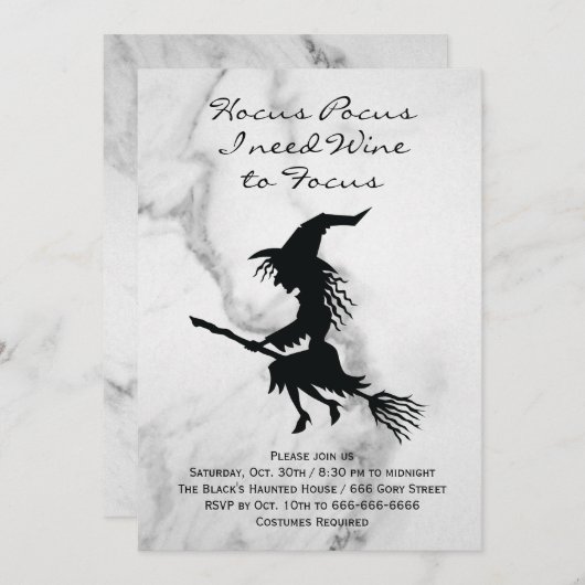 Invitation Hocus Pocus Witch (Devant / Derrière)