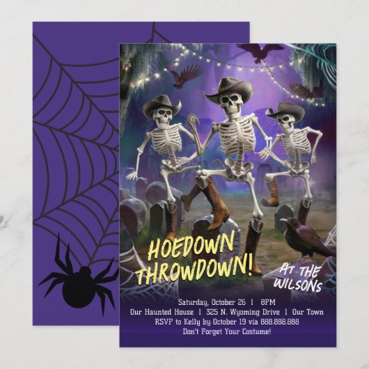 Invitation Hodown Throwdown, Halloween Dance Party (Devant / Derrière)