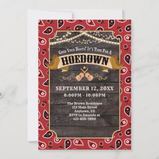 Invitation Hoedown (Devant)