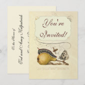Invitation Hoefnagel Vintage Poire & Insectes 1500 Renaissanc (Devant / Derrière)