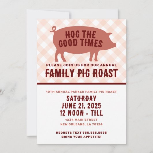 Invitation Hog the Good Times Pig Roast (Devant)