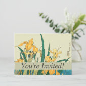 Invitation Hokusai grasshopper et iris Japon (Debout devant)