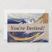 Invitation Hokusai Ocean Waves Sea Boats (Devant)