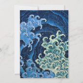 Invitation Hokusai Vague féminine Océan Vintage (Dos)