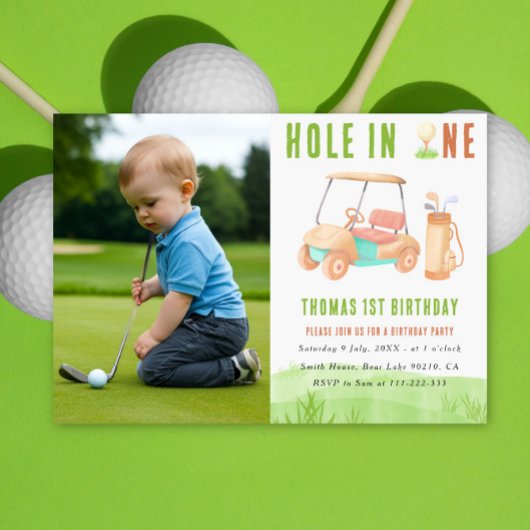 Invitation Hole In One Golf First Birthday Party