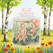 Invitation Hole in One Golf Girl 1st Birthday Par-Tee