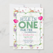 Invitation Hole In One Par-Tee Anniversaire Célébration 7 (Devant)