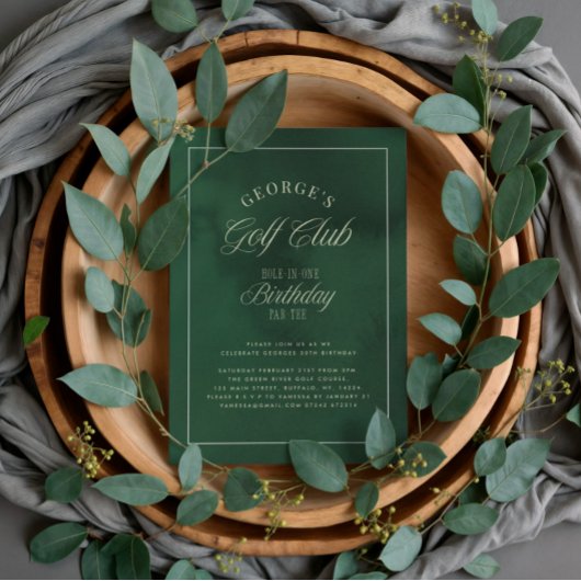 Invitation Hole-in-One Par-tee Elegant Golf Birthday party