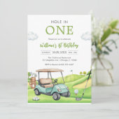 Invitation Hole In One Par-tee Golf Boy 1st Birthday Invitati (Debout devant)