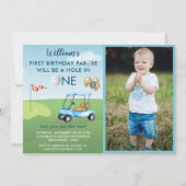 Invitation Hole In One Photo Boy Golf Par tee 1er anniversair (Devant)
