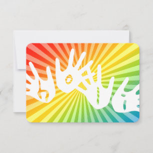 Invitation holi arc-en-ciel mains