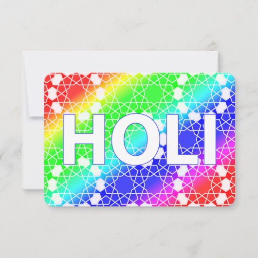 Invitation holi heureux : festival de couleur et de ressort (Devant)
