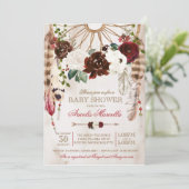 Invitation Holiday Boho Dreamcatcher Baby shower rustique (Debout devant)