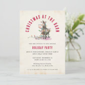 Invitation Holiday Christmas Barn Ranch Funny Pony Horse (Debout devant)