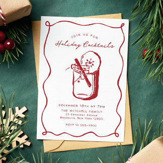 Invitation Holiday Cocktails Festive Drinks Christmas Party