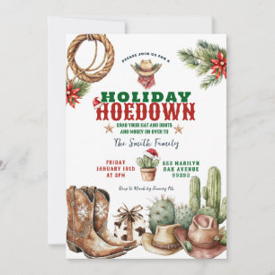 Invitation Holiday Hoedown Cowboy thème fête de vacances invi