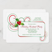 Invitation Holiday Holly (Devant / Derrière)