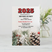 Invitation Holiday Holly Noël 2025 Réveillon du nouvel an (Debout devant)