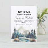 Invitation Holiday Mountain Pine Tree Outdoor Enregistrer la  (Debout devant)