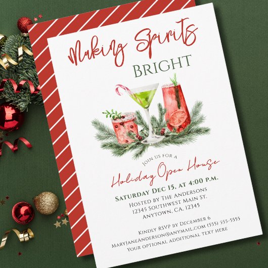Invitation Holiday Open House Christmas Cocktail Party