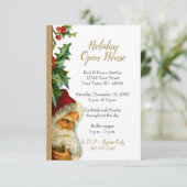 Invitation Holiday Open House Gold Parties scintillant Père N (Debout devant)