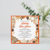 Invitation Holiday Open House Noël Russe Citrus Orange (Debout devant)