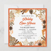 Invitation Holiday Open House Noël Russe Citrus Orange (Devant)