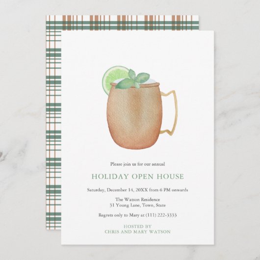 Invitation Holiday Open House Party Moscow Mule (Devant / Derrière)