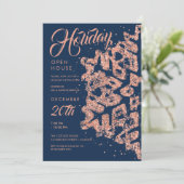 Invitation Holiday Open House Rose Gold Parties scintillant M (Debout devant)