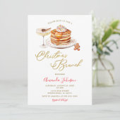 Invitation Holiday Pancakes Winter Red Plaid Christmas Brunch (Debout devant)