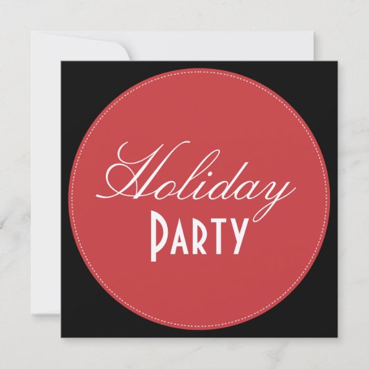 Invitation Holiday Party invitations, red + green dot (Devant)
