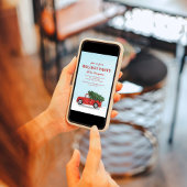 Invitation Holiday Party Red Truck Classic Custom