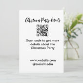 Invitation Holiday party Scan QR code détails site web social (Debout devant)