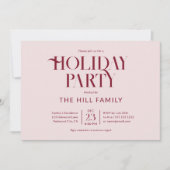 Invitation Holiday Party Vintage Elegant Red (Devant)