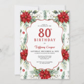 Invitation Holiday Poinsettia 80e anniversaire (Devant)