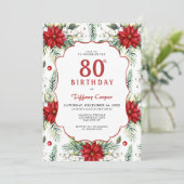 Invitation Holiday Poinsettia 80e anniversaire (Debout devant)