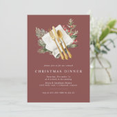 Invitation Holiday Red | Dîner de Noël Festif (Debout devant)