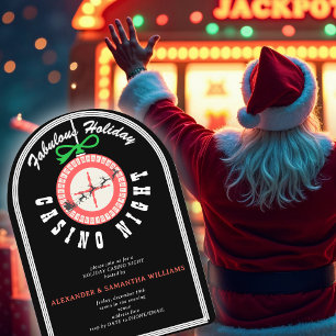 Invitation Holiday Vegas Casino Blackjack Poker Night Party