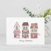 Invitation Holidays card with Christmas gift stores (Debout devant)