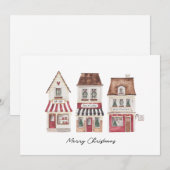 Invitation Holidays card with Christmas gift stores (Devant / Derrière)