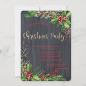 Invitation Holly Berries, Black Company fête de Noël (Devant)