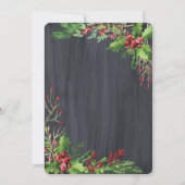 Invitation Holly Berries, Christmas Dracks Company Noël (Dos)